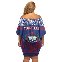 Personalised Samoa Independence Day Family Matching Off Shoulder Short Dress and Hawaiian Shirt 64th Anniversary Toa O Samoa LT14 - Polynesian Pride