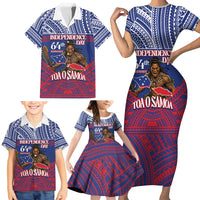 Personalised Samoa Independence Day Family Matching Short Sleeve Bodycon Dress and Hawaiian Shirt 64th Anniversary Toa O Samoa LT14 - Polynesian Pride