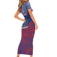 Personalised Samoa Independence Day Family Matching Short Sleeve Bodycon Dress and Hawaiian Shirt 64th Anniversary Toa O Samoa LT14 - Polynesian Pride