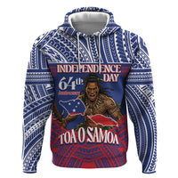 Personalised Samoa Independence Day Hoodie 64th Anniversary Toa O Samoa LT14 Pullover Hoodie Blue - Polynesian Pride