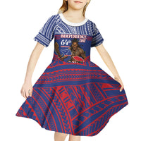 Personalised Samoa Independence Day Kid Short Sleeve Dress 64th Anniversary Toa O Samoa