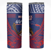 Samoa Independence Day Skinny Tumbler 64th Anniversary Toa O Samoa LT14 Blue - Polynesian Pride
