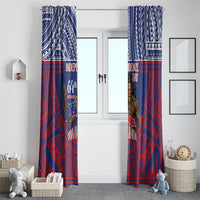 Samoa Independence Day Window Curtain 64th Anniversary Toa O Samoa LT14 - Polynesian Pride