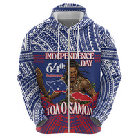 Personalised Samoa Independence Day Zip Hoodie 64th Anniversary Toa O Samoa