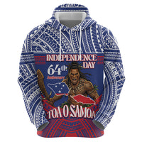 Personalised Samoa Independence Day Zip Hoodie 64th Anniversary Toa O Samoa