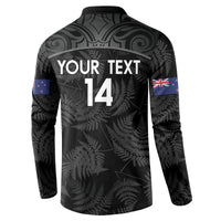 Custom New Zealand Silver Fern Football Button Sweatshirt Summer 2024 Olympic Go Aotearoa LT14 - Polynesian Pride