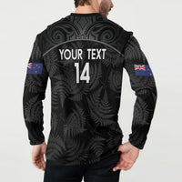 Custom New Zealand Silver Fern Football Button Sweatshirt Summer 2024 Olympic Go Aotearoa LT14 - Polynesian Pride