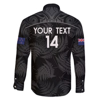 Custom New Zealand Silver Fern Football Family Matching Off The Shoulder Long Sleeve Dress and Hawaiian Shirt Summer 2024 Olympic Go Aotearoa