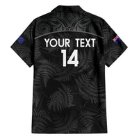 Custom New Zealand Silver Fern Football Family Matching Off Shoulder Short Dress and Hawaiian Shirt Summer 2024 Olympic Go Aotearoa