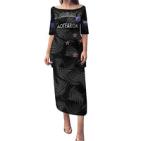 Custom New Zealand Silver Fern Football Family Matching Puletasi and Hawaiian Shirt Summer 2024 Olympic Go Aotearoa LT14 Mom's Dress Black - Polynesian Pride
