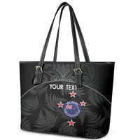 Custom New Zealand Silver Fern Football Leather Tote Bag Summer 2024 Olympic Go Aotearoa