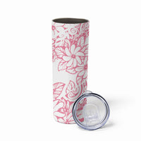 Polynesian Tiare Flower Pink Pastel Vibes Skinny Tumbler