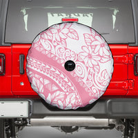 Polynesian Tiare Flower Pink Pastel Vibes Spare Tire Cover