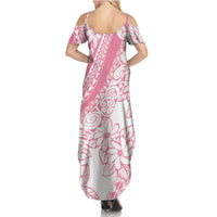 Polynesian Tiare Flower Pink Pastel Vibes Summer Maxi Dress LT14 - Polynesian Pride