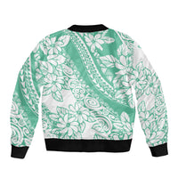 Polynesian Tiare Flower Cyan Pastel Vibes Bomber Jacket LT14 - Polynesian Pride