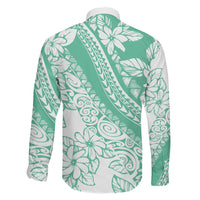 Polynesian Tiare Flower Cyan Pastel Vibes Family Matching Mermaid Dress and Hawaiian Shirt LT14 - Polynesian Pride