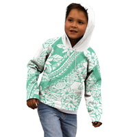 Polynesian Tiare Flower Cyan Pastel Vibes Kid Hoodie