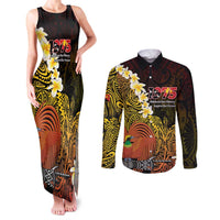 Papua New Guinea 1975 Couples Matching Tank Maxi Dress and Long Sleeve Button Shirt Create Our History Inspire Our Future LT14 Black - Polynesian Pride
