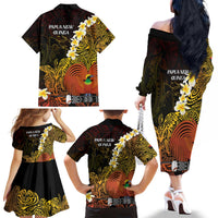 Papua New Guinea 1975 Family Matching Off The Shoulder Long Sleeve Dress and Hawaiian Shirt Create Our History Inspire Our Future - Polynesian Pride