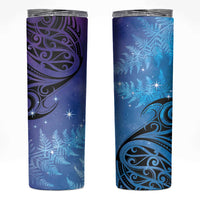 New Zealand Matariki Skinny Tumbler Aotearoa Maori New Year Galaxy Maori Silver Fern LT14 Blue - Polynesian Pride
