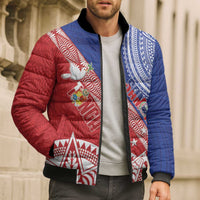 Tonga and Samoa Rugby Custom Bomber Puffer Jacket Ikale Tahi Manu Samoa Together - Polynesian Pride