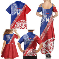 Tonga and Samoa Rugby Custom Family Matching Summer Maxi Dress and Hawaiian Shirt Ikale Tahi Manu Samoa Together - Polynesian Pride