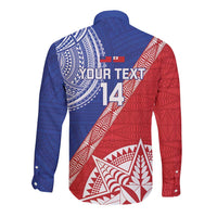 Tonga and Samoa Rugby Custom Long Sleeve Button Shirt Ikale Tahi Manu Samoa Together - Polynesian Pride
