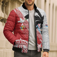 Fiji and Tonga Rugby Custom Bomber Puffer Jacket Flying Fijians Ikale Tahi Together Pacific - Polynesian Pride