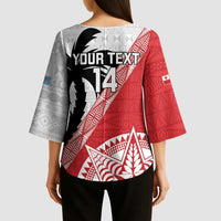 Fiji and Tonga Rugby Custom Kimono Sleeve Blouse Flying Fijians Ikale Tahi Together Pacific - Polynesian Pride
