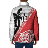 Fiji and Tonga Rugby Custom Padded Jacket Flying Fijians Ikale Tahi Together Pacific - Polynesian Pride
