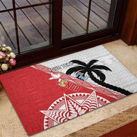 Fiji and Tonga Rugby Custom Rubber Doormat Flying Fijians Ikale Tahi Together Pacific - Polynesian Pride
