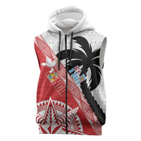 Fiji and Tonga Rugby Custom Sleeveless Zip Hoodie Flying Fijians Ikale Tahi Together Pacific - Polynesian Pride