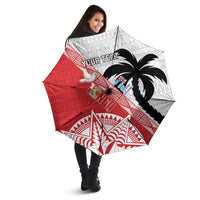 Fiji and Tonga Rugby Custom Umbrella Flying Fijians Ikale Tahi Together Pacific - Polynesian Pride