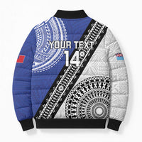 Fiji an Samoa Rugby Custom Bomber Puffer Jacket Flying Fijians Manu Samoa Together Pacific - Polynesian Pride
