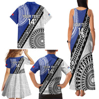 Fiji an Samoa Rugby Custom Family Matching Tank Maxi Dress and Hawaiian Shirt Flying Fijians Manu Samoa Together Pacific - Polynesian Pride