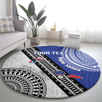 Fiji an Samoa Rugby Custom Round Carpet Flying Fijians Manu Samoa Together Pacific - Polynesian Pride