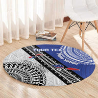 Fiji an Samoa Rugby Custom Round Carpet Flying Fijians Manu Samoa Together Pacific - Polynesian Pride