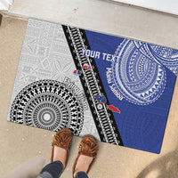 Fiji an Samoa Rugby Custom Rubber Doormat Flying Fijians Manu Samoa Together Pacific - Polynesian Pride