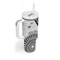 Fiji an Samoa Rugby Tumbler With Handle Flying Fijians Manu Samoa Together Pacific - Polynesian Pride
