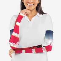 USA and Japan Rugby Custom Arm Sleeves Eagles Brave Blossoms Together Pacific - Polynesian Pride