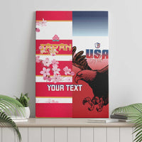USA and Japan Rugby Custom Canvas Wall Art Eagles Brave Blossoms Together Pacific - Polynesian Pride