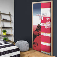 USA and Japan Rugby Custom Door Cover Eagles Brave Blossoms Together Pacific - Polynesian Pride