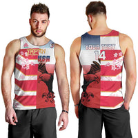 USA and Japan Rugby Custom Men Tank Top Eagles Brave Blossoms Together Pacific - Polynesian Pride
