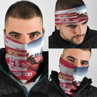 USA and Japan Rugby Custom Neck Gaiter Eagles Brave Blossoms Together Pacific - Polynesian Pride