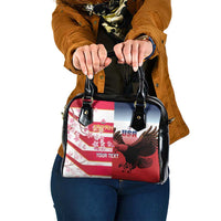 USA and Japan Rugby Custom Shoulder Handbag Eagles Brave Blossoms Together Pacific - Polynesian Pride