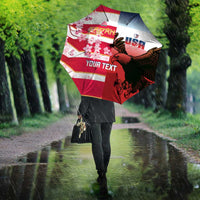 USA and Japan Rugby Custom Umbrella Eagles Brave Blossoms Together Pacific - Polynesian Pride