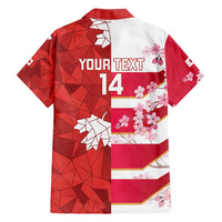 Canada and Japan Rugby Custom Family Matching Long Sleeve Bodycon Dress and Hawaiian Shirt Canucks Brave Blossoms Together Pacific - Polynesian Pride