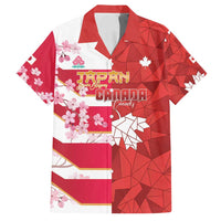 Canada and Japan Rugby Custom Family Matching Off Shoulder Short Dress and Hawaiian Shirt Canucks Brave Blossoms Together Pacific - Polynesian Pride