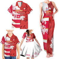 Canada and Japan Rugby Custom Family Matching Tank Maxi Dress and Hawaiian Shirt Canucks Brave Blossoms Together Pacific - Polynesian Pride