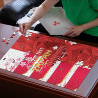 Canada and Japan Rugby Custom Puzzle Canucks Brave Blossoms Together Pacific - Polynesian Pride